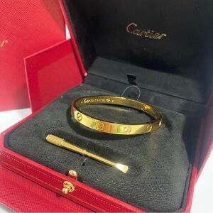 Cartier Yellow Gold Love Bracelet with Diamonds